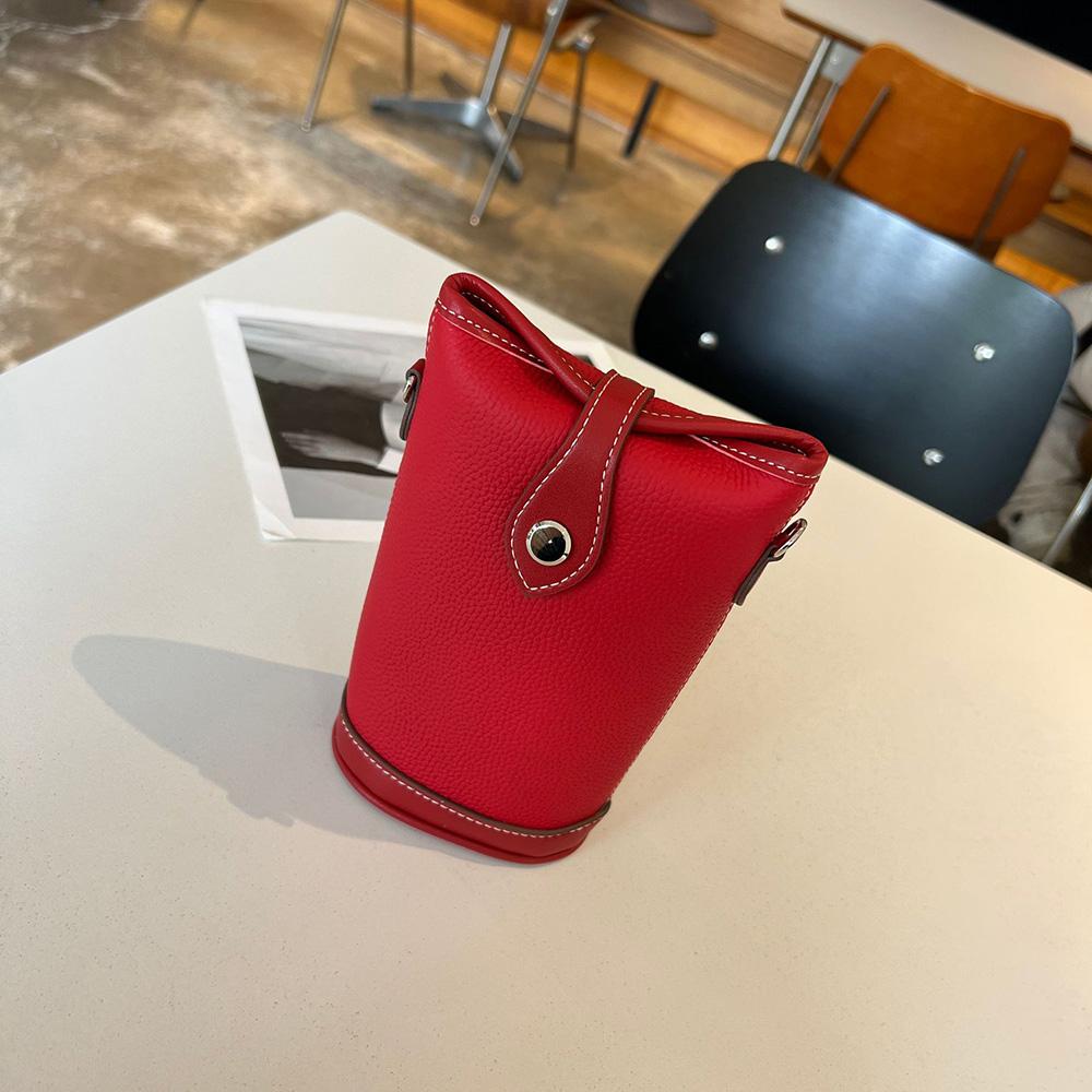 2025 Nowe Mini Damskie Torby Crossbody Dwukolorowa Skóra Naturalna Mała Torba na Ramię Torebka Pierwsza Warstwa Skóry Bydlęcej Torba Wiaderko Portmonetka