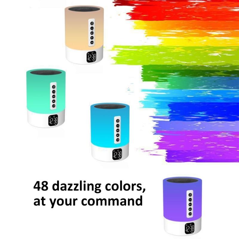 Multifunctional Bluetooth-compatible Speaker Color Changing Night Light And Digital Alarm Clock Providing Calming Sounds