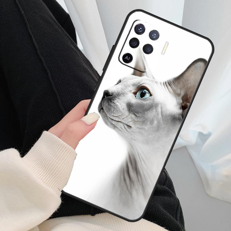 

Sphynx Cat Case For Oppo A54 A74 A94 A18 A57 A17 A77 A38 A58 A78 A98 A80 A60 A40 A96 A76 A16 A15 A5 Pro OPPO A74 4G