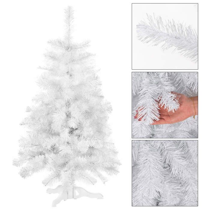 Sapin de Noël artificiel - SPRINGOS - Blanc - 120 cm - Compact - Durable - Décoratif