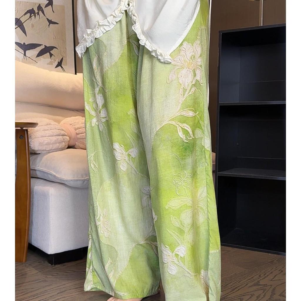 Versatile Summer Wide-Leg Cotton Silk Pants