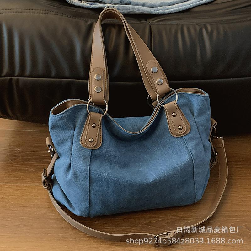 2025 Summer New Women's Bag Fashion Casual Shoulder Bag Women's Large Capacity Tote Bag Canvas Underarm Bag