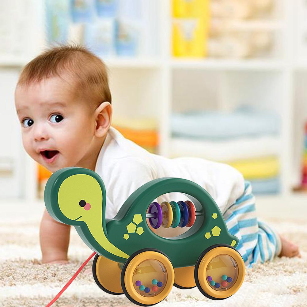 Kids Pull Along Pet Toy Cute Animal Pull Along Rolling Animal Toy Pull Toys Birthday Gift for Boys and Girls