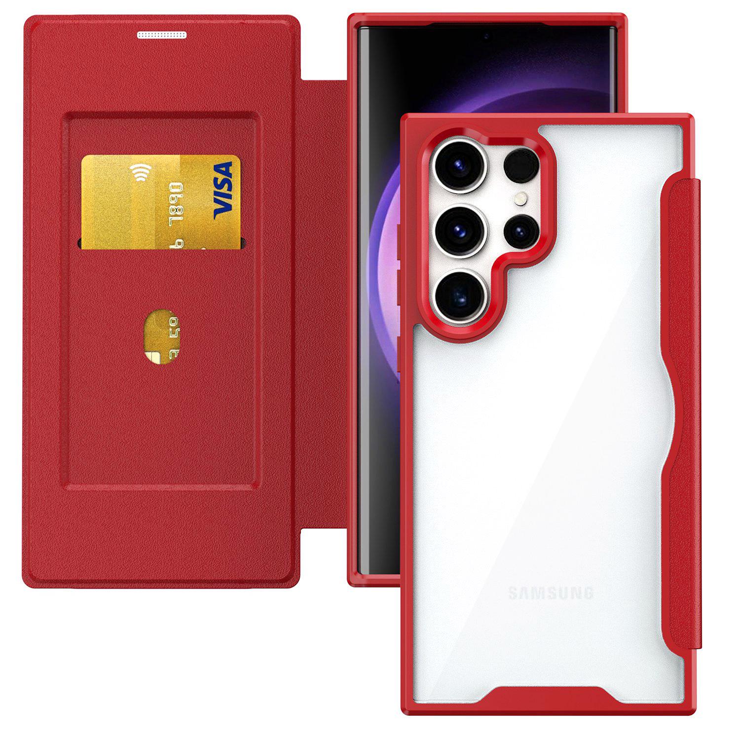 

Samsung S26 Ultra Xun Jia Magnetic Phone Case: Full Coverage Flip Card Holder, S25 Plus, A54 Protective Leather Case S25