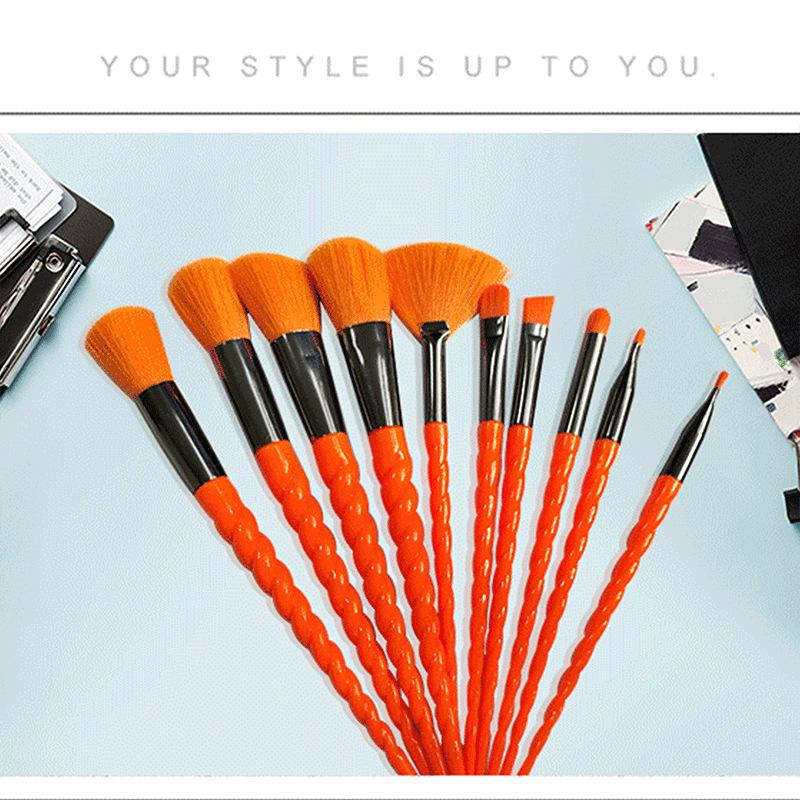 Základní štětec štětec na sypký pudr štětec na oční stíny vysoce hodnotný 10dílný kompletní set na make-up štětec na make-up s měkkými štětinami kosmetické nástroje