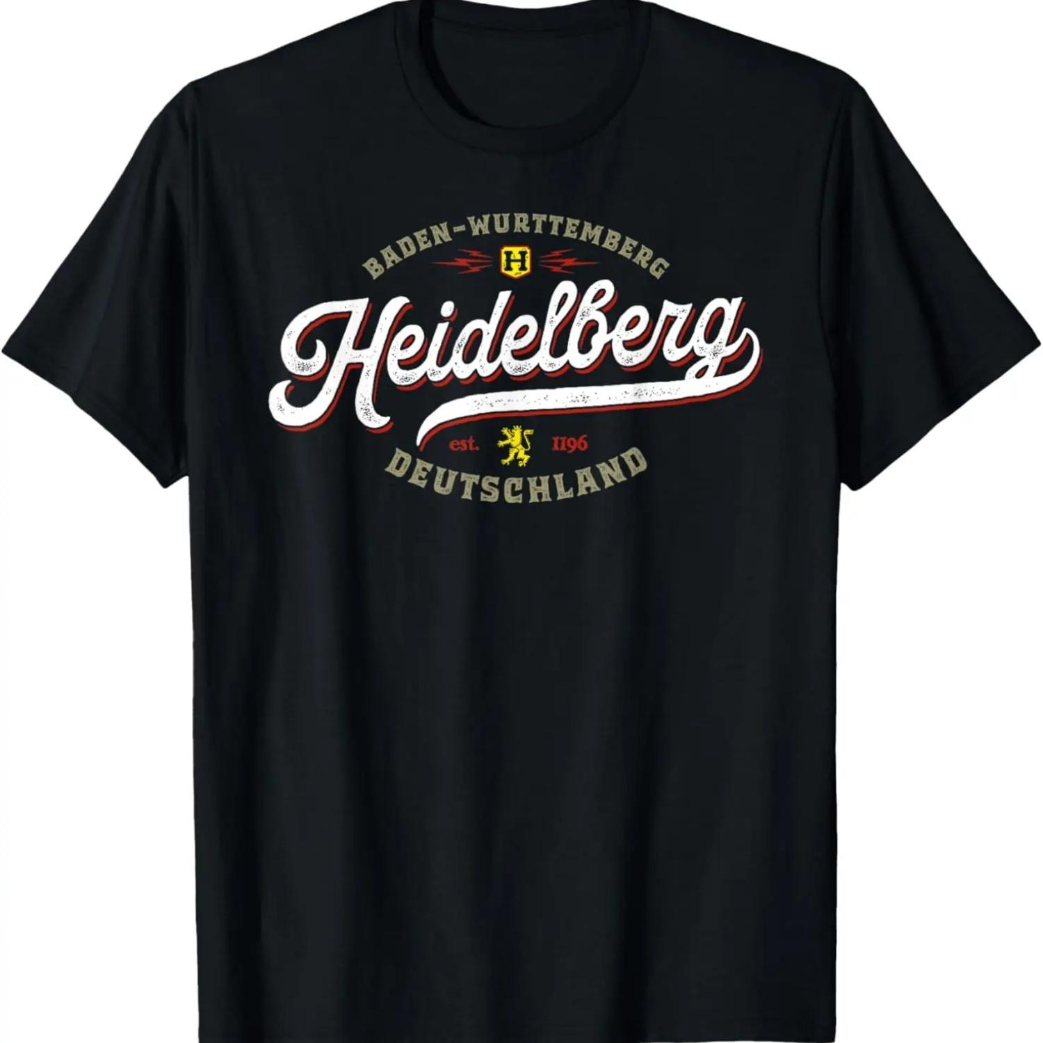 Heidelberg Germany - Vintage Souvenir Travel Heidelberg T-Shirt S чёрный