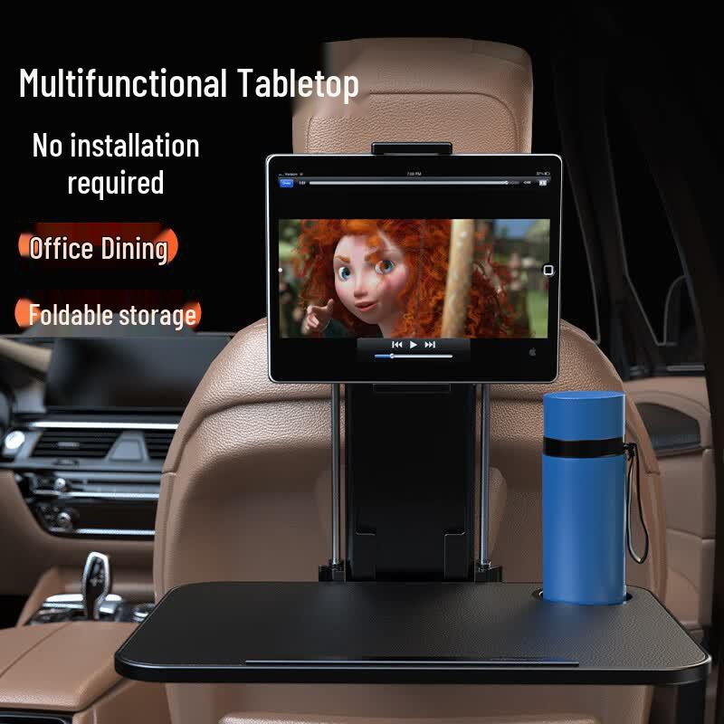 Foldable Car Seat Back Tray Table with Tablet Holder