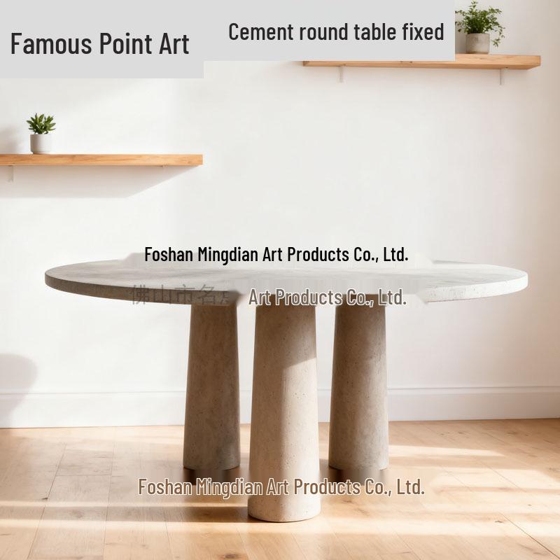 Wabi-Sabi Concrete Round Table - Industrial Style Designer UHPC Dining/Meeting Table