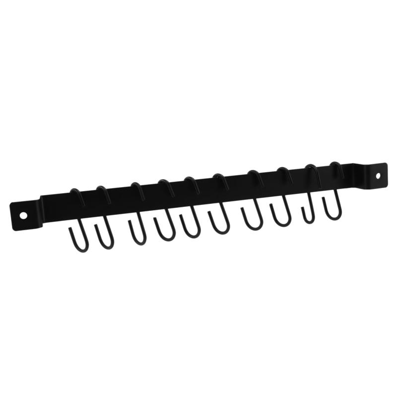 Suporte de parede para panelas ABWR - 2 peças, trilho industrial de 435 mm para pendurar utensílios de cozinha, organizador, suporte para tampas, com 20 ganchos em S.