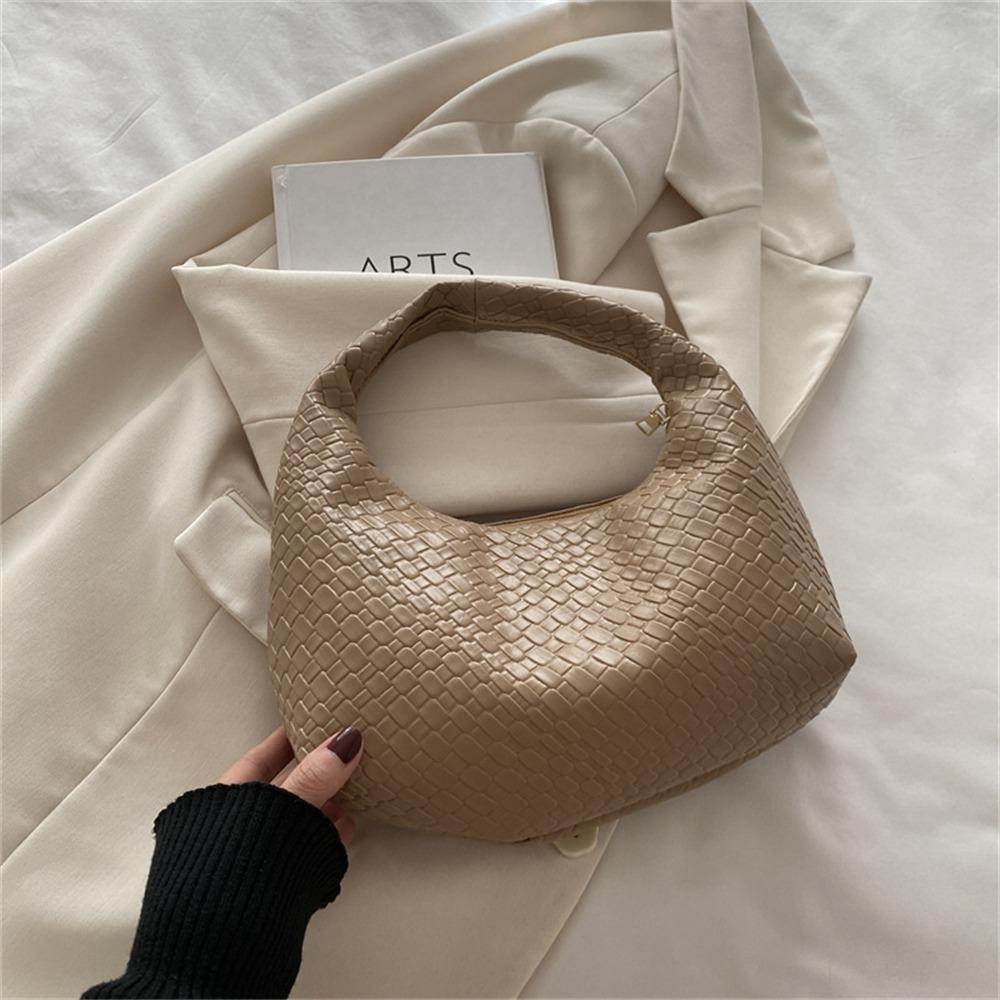 

Сумки на плече з м’якого поліуретану Елегантні жіночі сумки з верхньою ручкою з тканим візерунком хакі