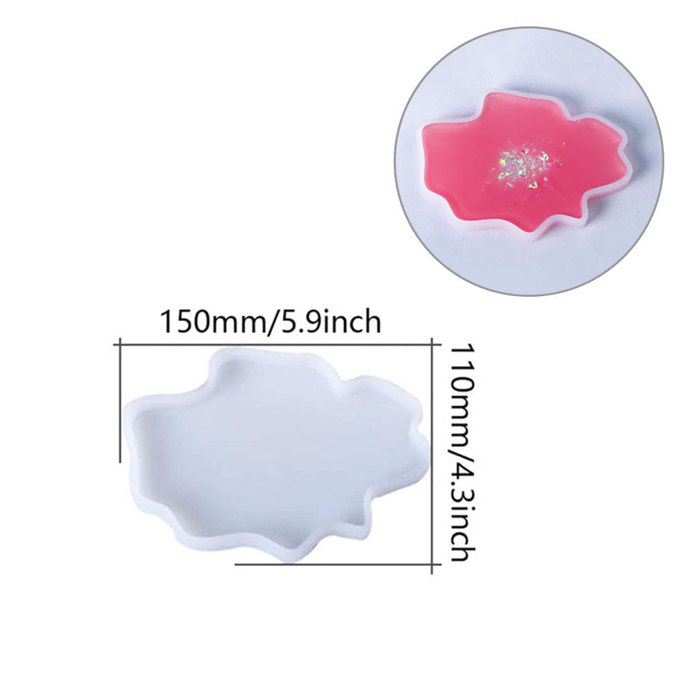 Silicone world Irregular Coaster Resin Silicone Mold UV Epoxy Resin Mold for Making Wine Glass Coffee Coaster Tray Home Decorate