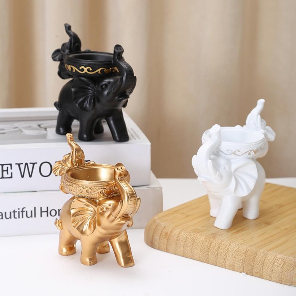 Cute Elephant Back Candlestick Funny Tea Light Candle Stand Scented Candles  For Home Living Room