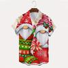 New Summer  Merry Christmas Printing Shirts & Blouses Christmas Gift Reindeer Graphic Christmas Shirt Hawaiian Shirt Men Tops