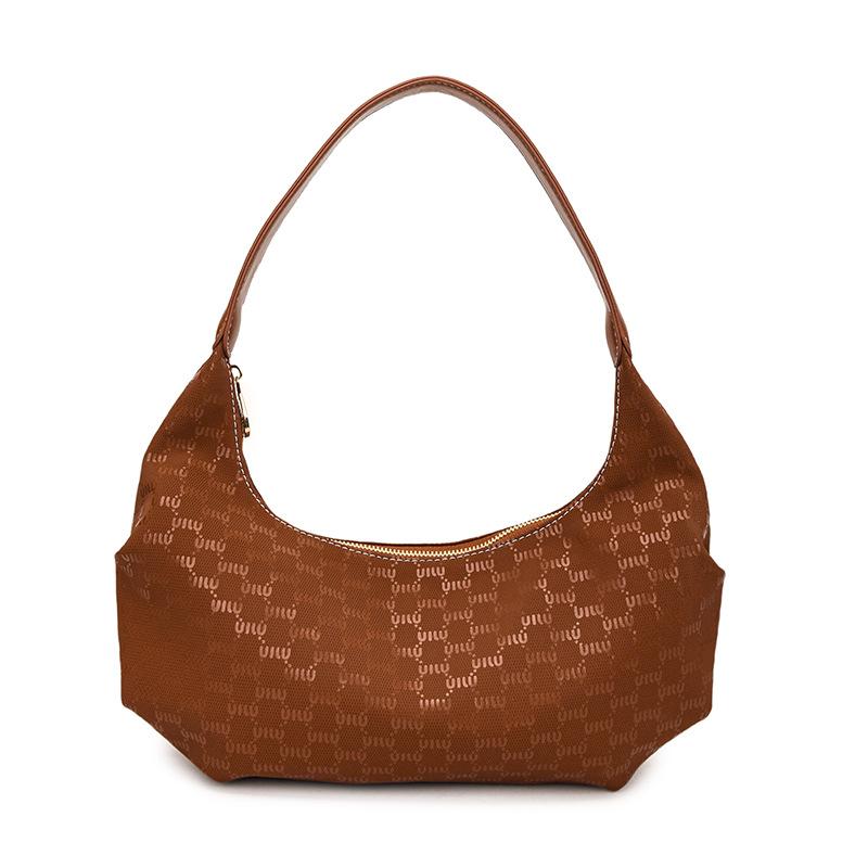 

Woven handbag, rhombus fashion commuter bag, new retro large-capacity casual underarm shoulder bag. коричневий