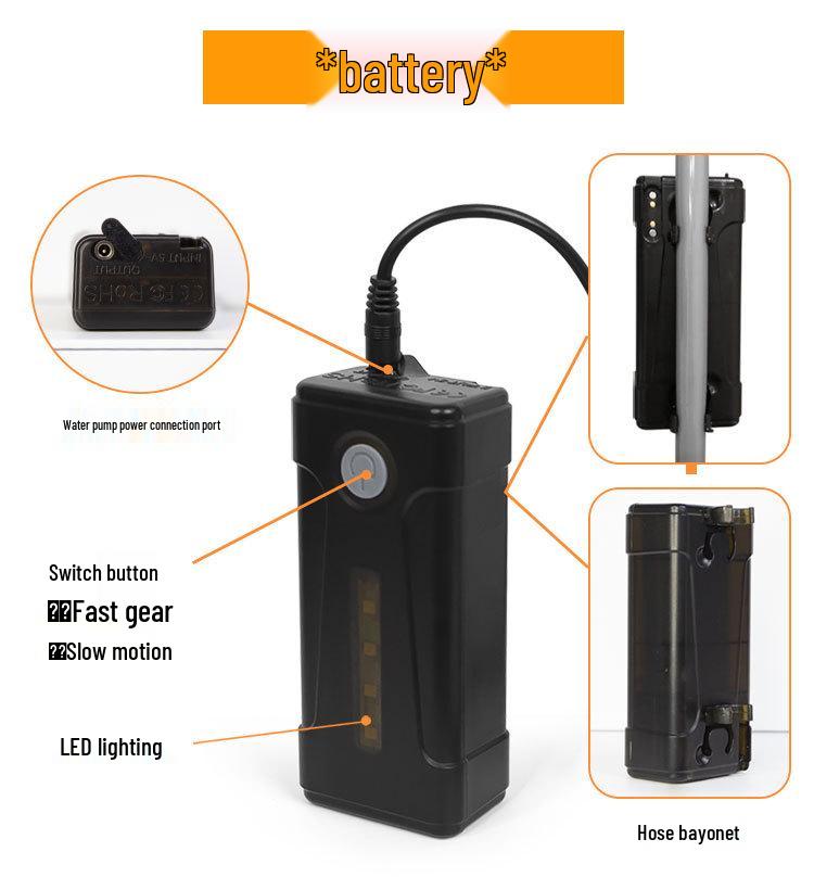 Portable USB Rechargeable Shower Head for Camping, Dorms, Construction Sites, and Rural Bathing