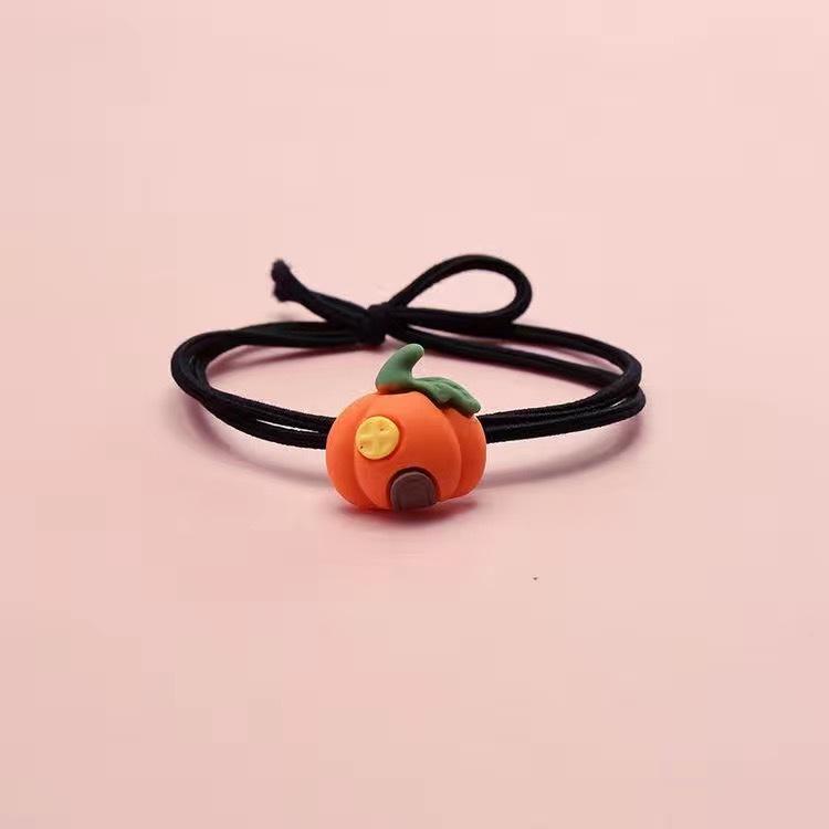 Halloween Pumpkin Ghost Hair Ties for Kids – Cartoon Rubber Bands for Girls' Hair Accessories and Bracelets