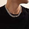 Hip Hop Full Diamond Cuban Chain Punk Necklace Thick Chain Necklace Niche Necklace