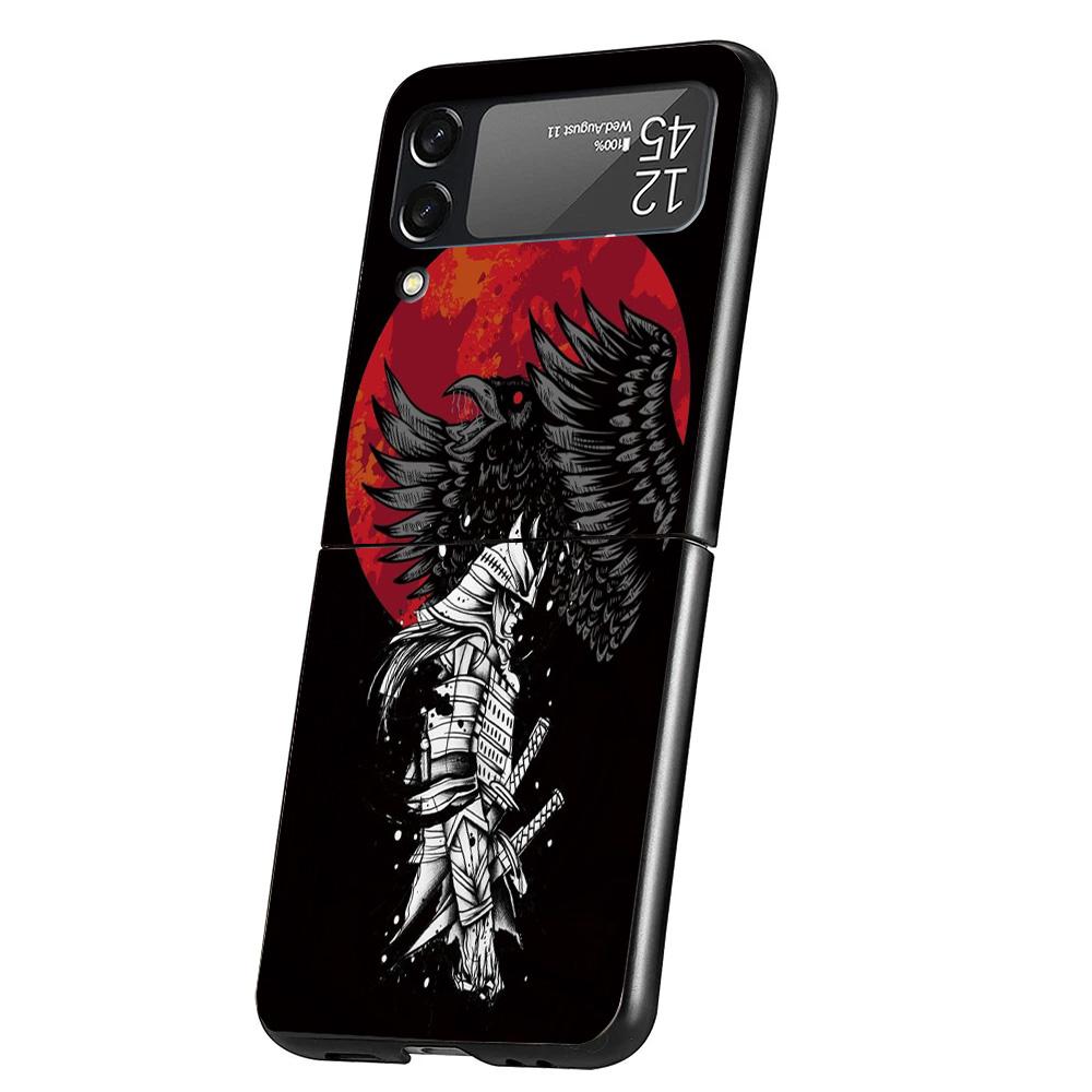 Japanese Dark Dragon Tattoo Case Phone Cover for Samsung Galaxy Z Flip 6 5 4 3 5G ZFlip6 ZFlip5 ZFlip4 ZFlip3 Black Hard Trend F