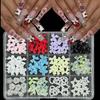 12-Grid Macaron Color Bow Nail Art Decorations: Mixed Styles French Bow Tie DIY Kit
