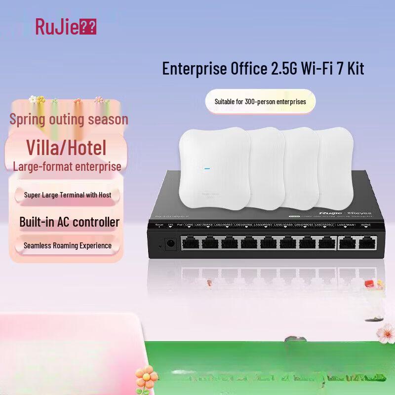 

Ruijie AP2.5G Ceiling Mount Whole Home Mesh Wi-Fi 6 System Kit