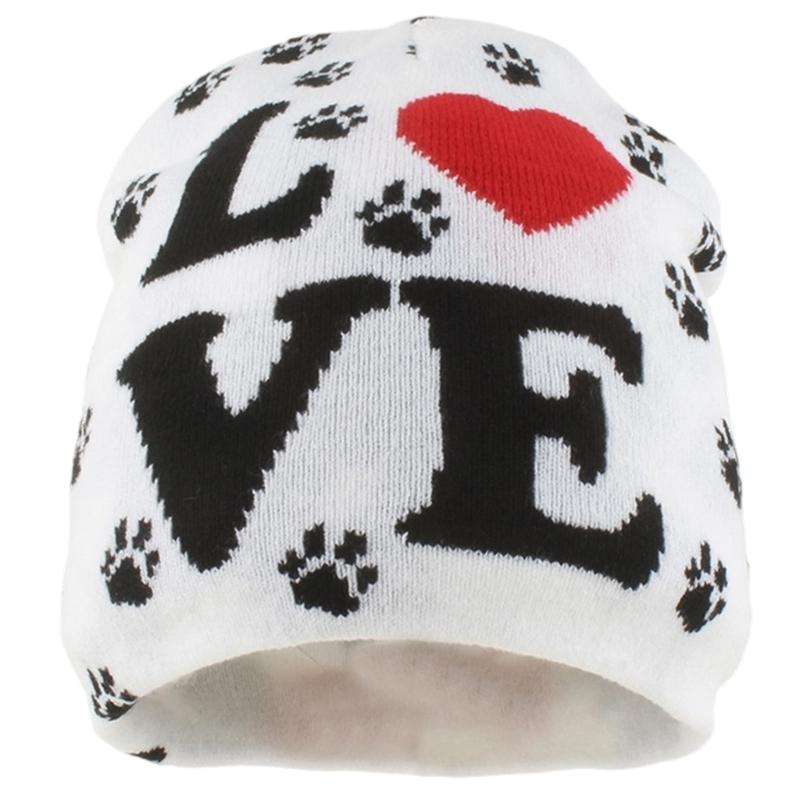 2000s Knit Brimless With Letter Heart Jacquard Design Soft Acrylic Winter Pullover Hat For Unisex Adults Teens Daily Wear