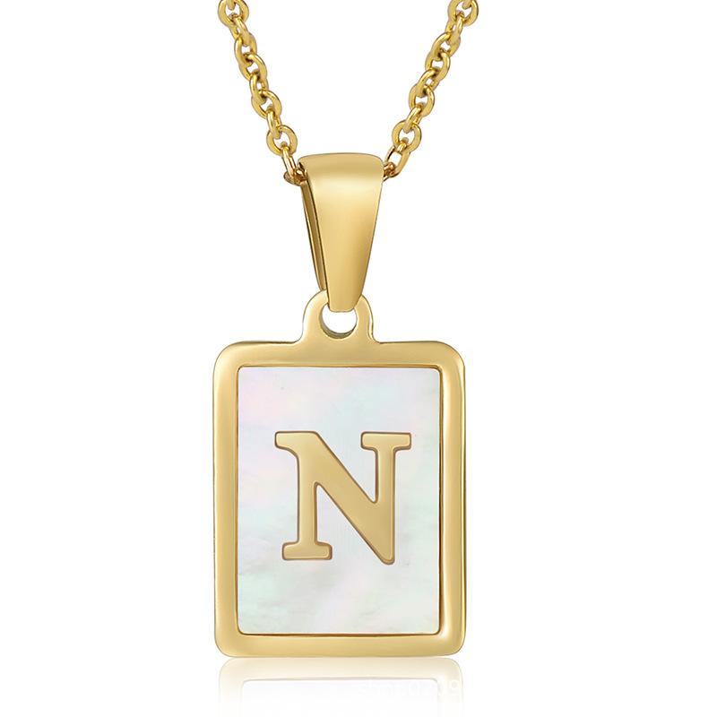2026 Three-dimensional Shell Letter Necklace Women's 26 Letter Pendant Non-fading Jewelry