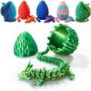 Egg and Figurine Set Handcrafted Collectible with Unique Color Shifting Scales