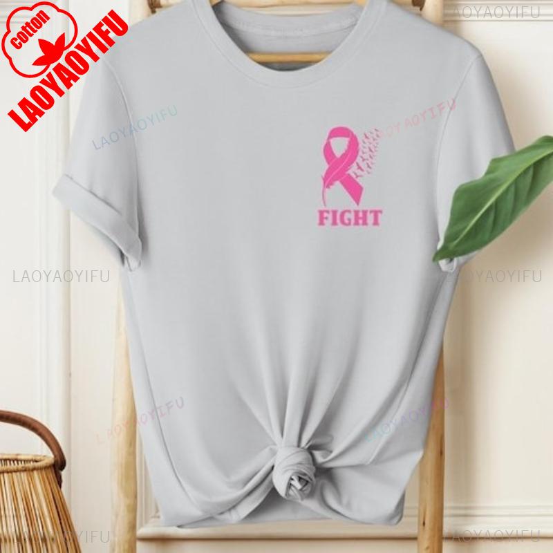Breast Cancer Shirt Pink Ribbon Pocket October Warrior Short Sleeve New Arrival Breathable Cancer Support Tee For Wounisex Unisex