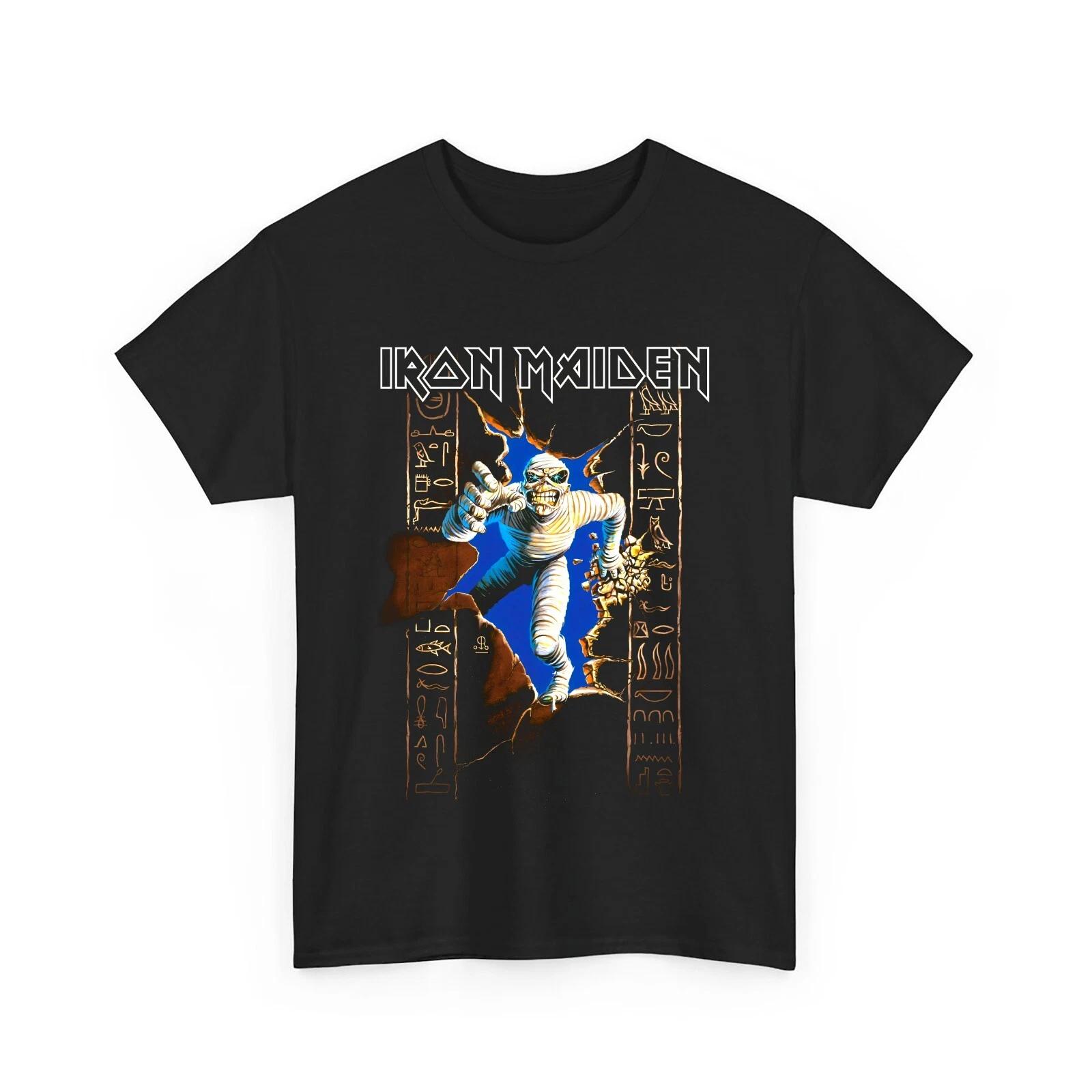 

Iron Maiden Powerslave Mummy t-shirt men s women s tops tee 100% cotton 2XL