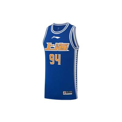 Li Ning Basketball Series Solid Color Logo Round Neck Basketball Vest Men Tops Blue AAYS587-1