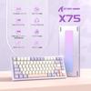 ATTACK SHARK X75 Gaming Mechanical Gasketed Electrophoretic MX Custom Lubricated Crystalline PBT 5000mAh Windows Compatibility Twilight Purple