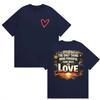 "The Only Thing More Powerful Than Hate Is Love" Inspirational Sunset Graphic Double Sided Oversized Streetwear Positive Vibe T-Shirt Top