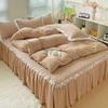 Quilted Anti-slip Korean Lace Bed Skirt - Princess Style Mattress Protector