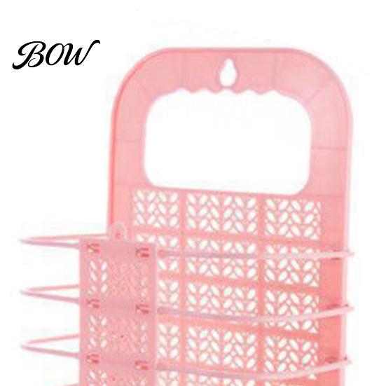 No Drill Wall Organizer Foldable Laundry Basket, Breathable Hollow Design, Mounted Narrow Space Saving Organizer, for Bathroom Dormitory And