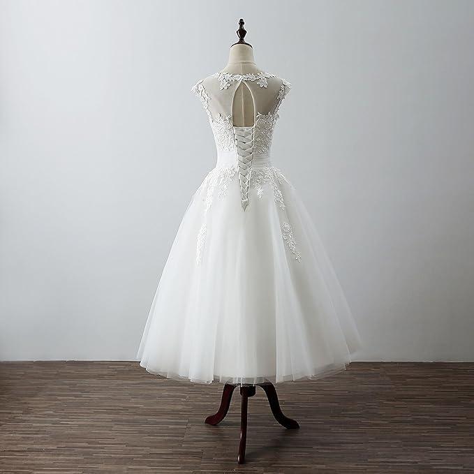 Wedding dress 1011 summer new solid color elegant fashion dress lace simple medium and long sleeveless wedding dress