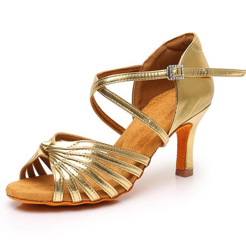 Latin Dance Shoes for Women and Adults, 7.5cm High Heels, Soft Soles, National Standard Dance Shoes, Suitable for All Seasons