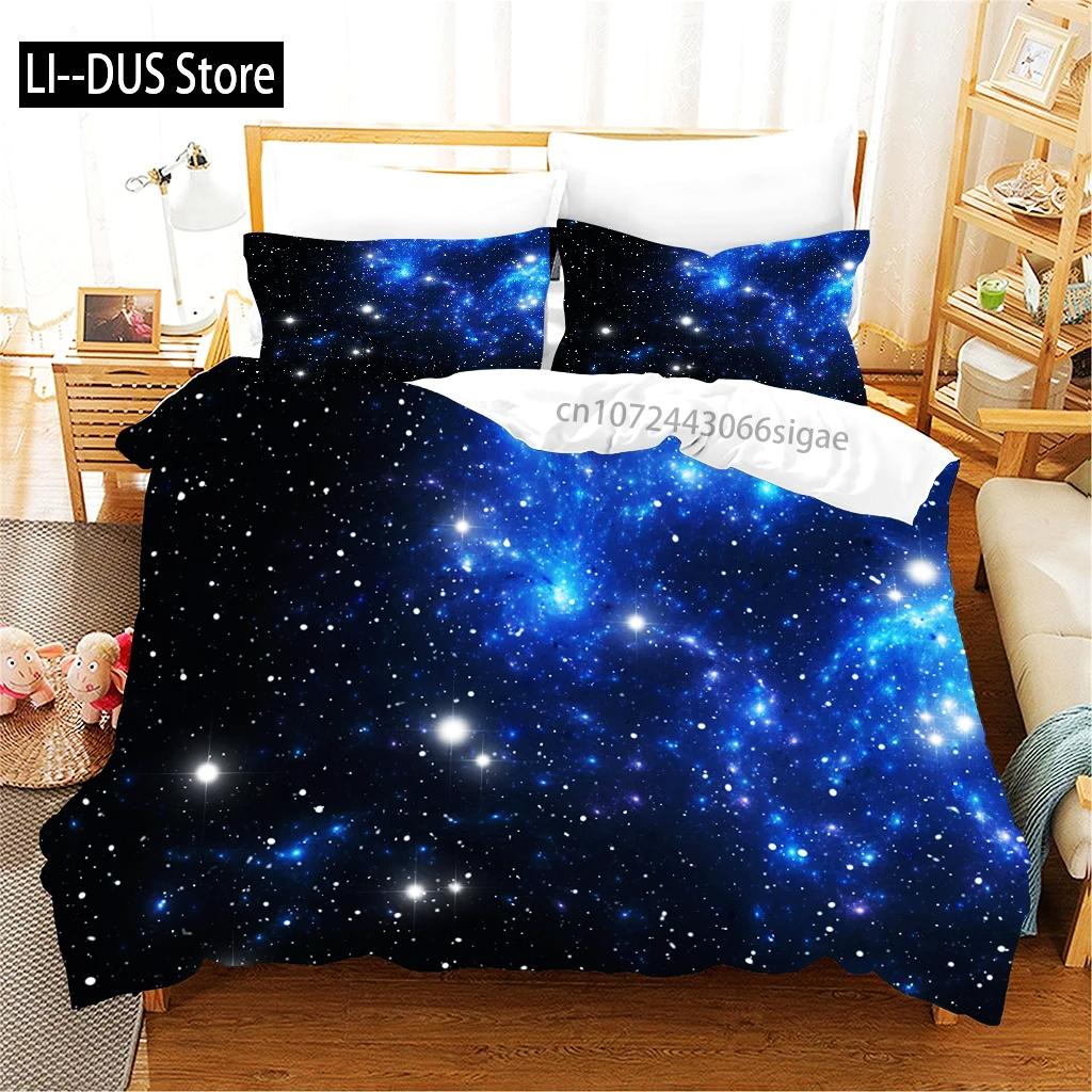 Beautiful Night Sky Customizable Bedding Set of 3 Aldult Kid Bedroom Duvetcover Sets with Pillowcase Twin Full Queen King Size