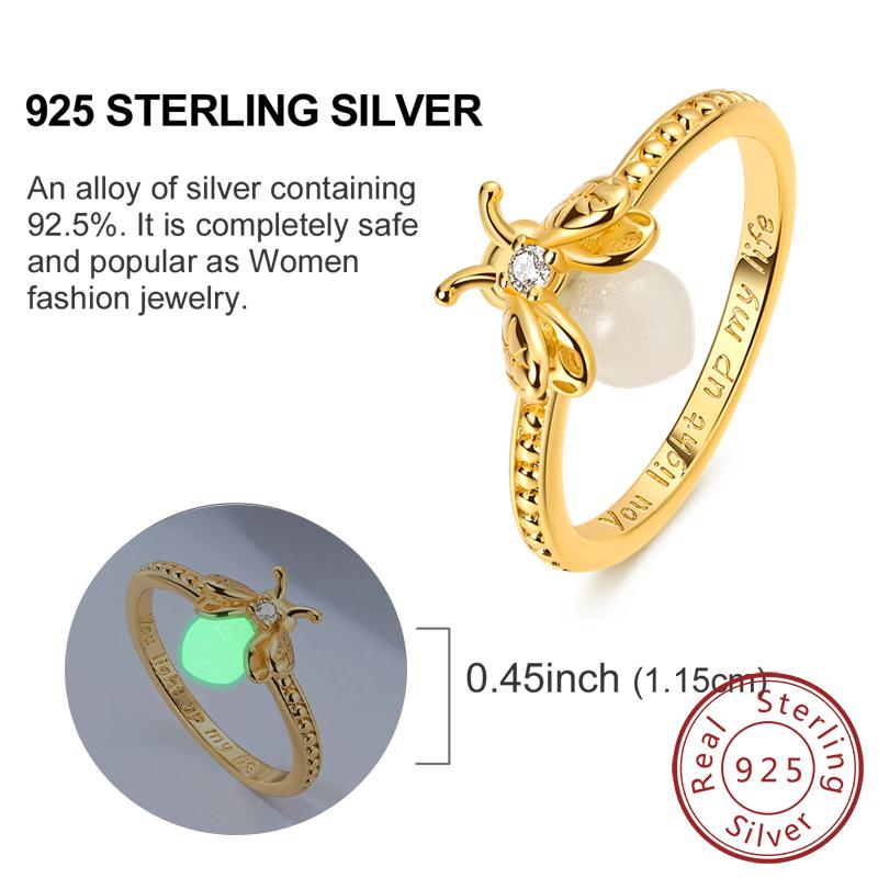 Rings 925 Silver Dragon Star Moon Blue Eyes Firefly Rings For Women Man Wedding Engagement Part Fashion Jewelry Gift