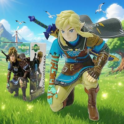 12cm Legend Of Zelda Link Kingdom Of Tears Squatting Position Figure Statue Game Pvc Handheld Models Toys Ornaments Gifts