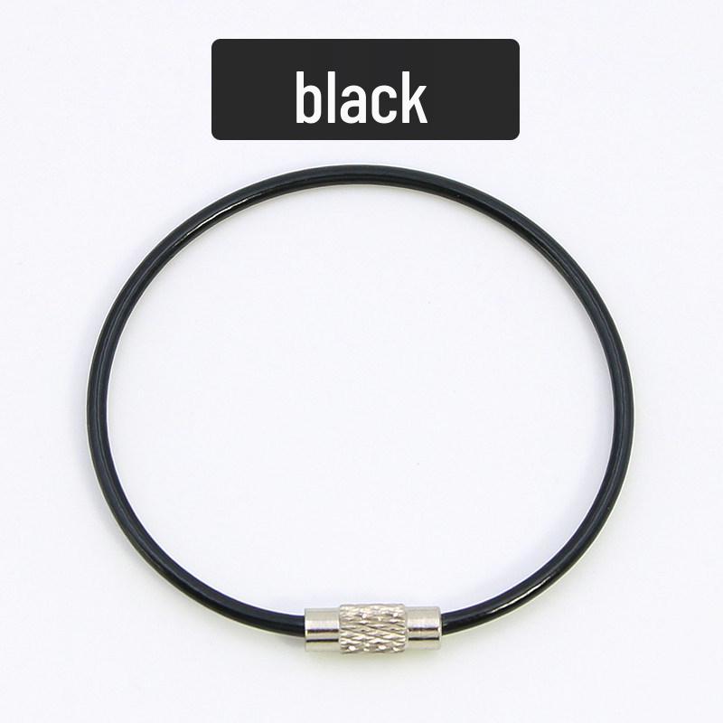 Plastic-Coated Stainless Steel Wire Keychain, Retractable Outdoor Accessory