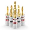 Nakamichi 24K Gold-Plated Banana Plugs, Speaker Cable Connectors, Aluminum Shell, 12-18 AWG, 4mm, 10 Pcs (5 Pairs)