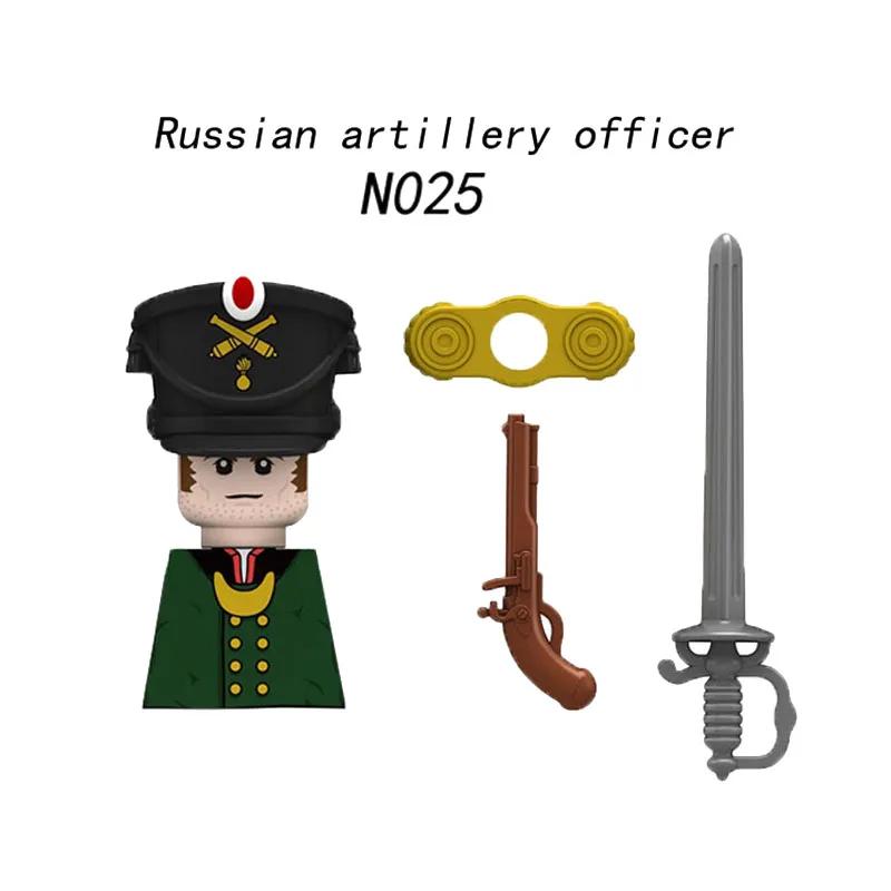Medieval Napoleonic War Soldiers Figures Military MOC Building Block Knights British French Fusilier Rifles Weapon Kids Toy