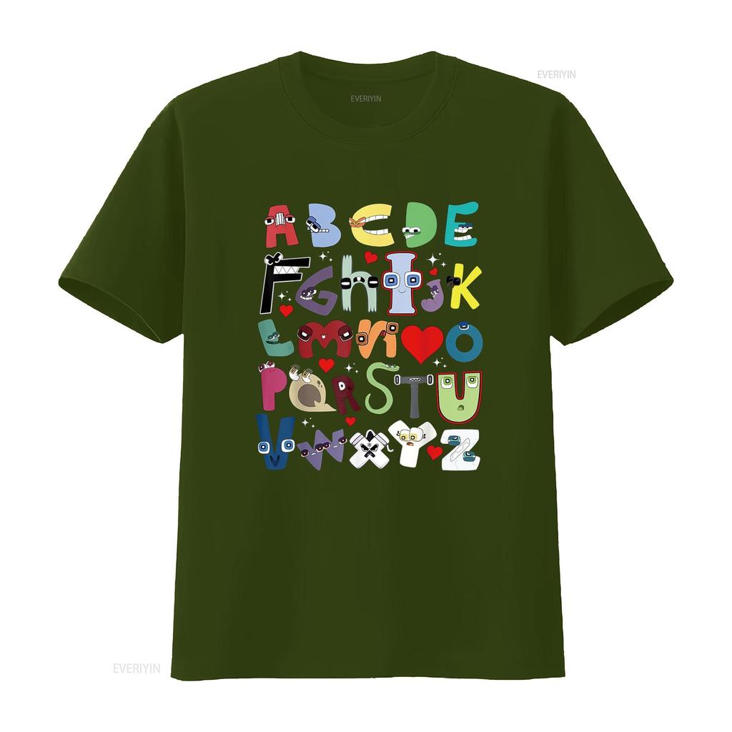 Alphabet Lore A Z I Love You Letter for Kids Boys and Girls T Shirt Vintage Washed Graphic Fashion Breathable Stretched Unisex