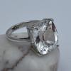 925 Sterling Silver Ring Sapphire Ring Sz 9 White Color 28.80 Ct Cushion Cut