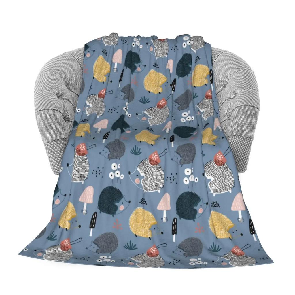 Hedgehog Blanket, Soft Flannel Throw Blanket with Super Cute Hedgehog Gifts for Girl Women Hedgehog Lovers Blanket for Couch Bed