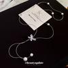 Korean butterfly pearl necklace exquisite niche elegant temperament light luxury collarbone chain niche neck chain