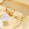 Women Open Cuff Bangle,  Tie The Knot Bangle Bracelet, Gold Plated Forever Love Knot Infinity Stainless Steel Jewelry