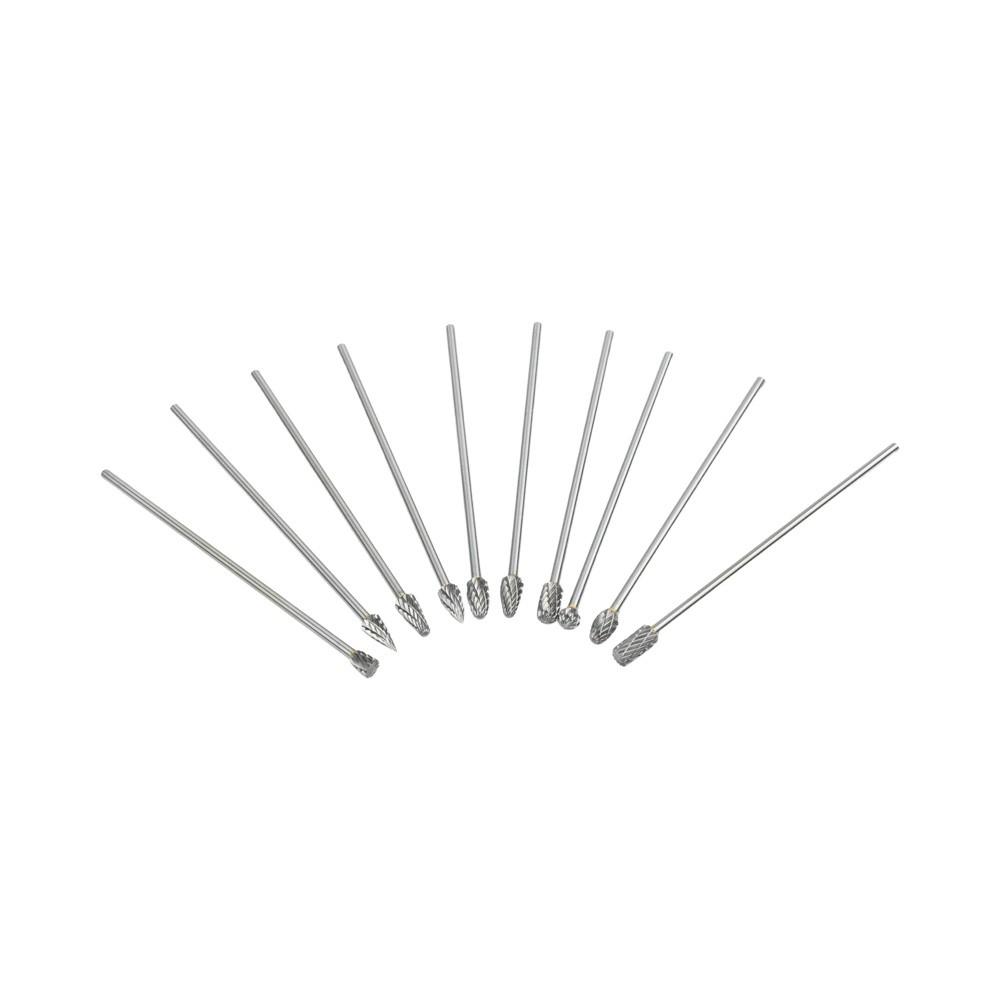11PCS For Solid Carbide Rotary Burrs Set 1mm Shank 6mm Cutting Edge 111mm Length for Deburring Grinding Chamfering and Sculpting
