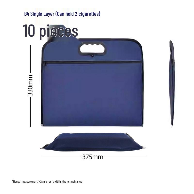 Customizable Zipper Briefcase: Document & Cigarette Case, Thickened Conference Handbag, with Printed Logo Capability.
