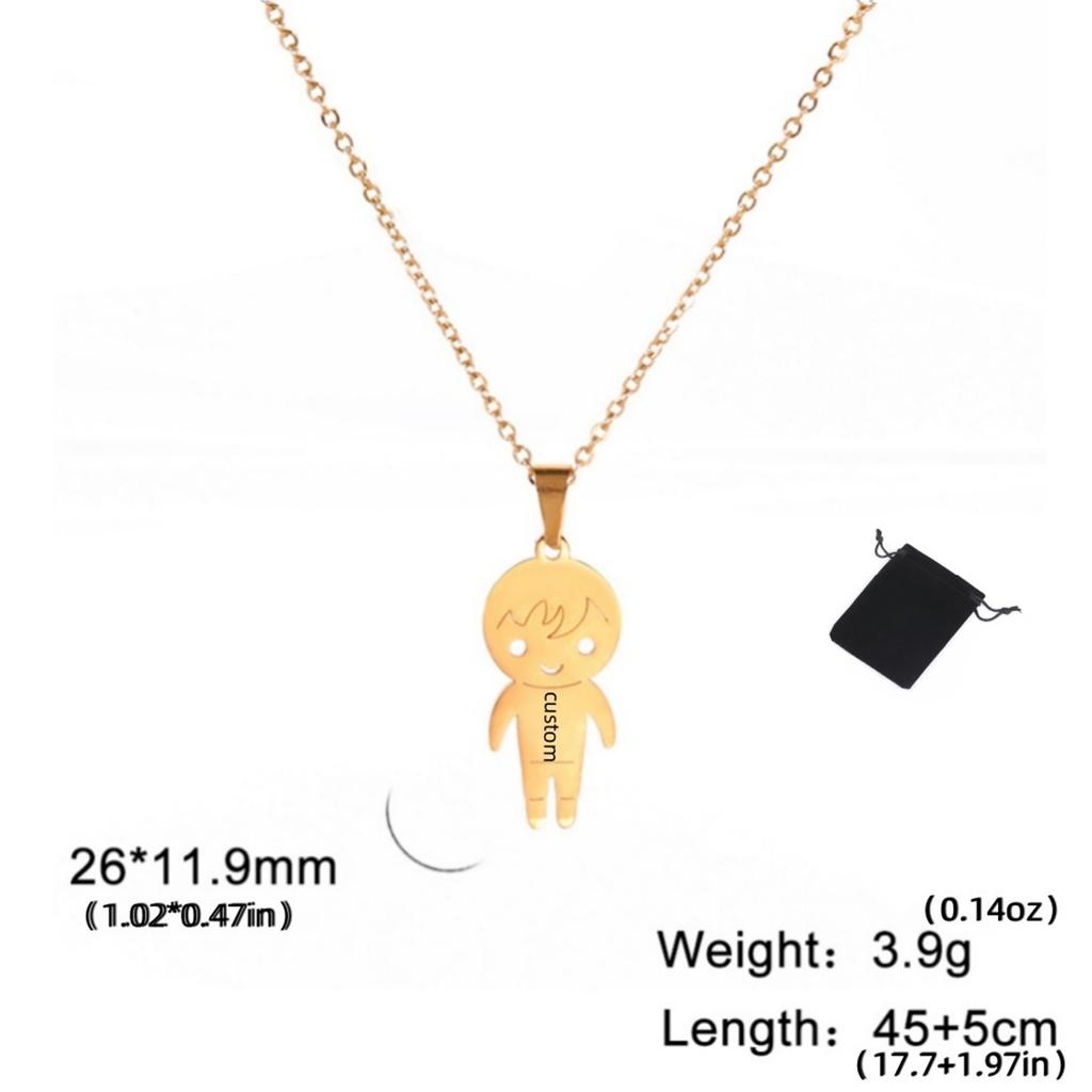 Customized Name Date Couple Necklace Stainless Steel Personalized Carving Name Hip Hop Necklace Couple Jewelry Gift